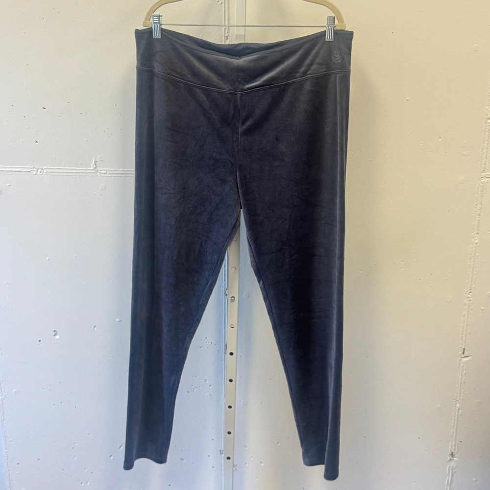 Cuddl Duds Double Plush Velour Leggings Gray Lounge Pants Plus Size 1X Comfy